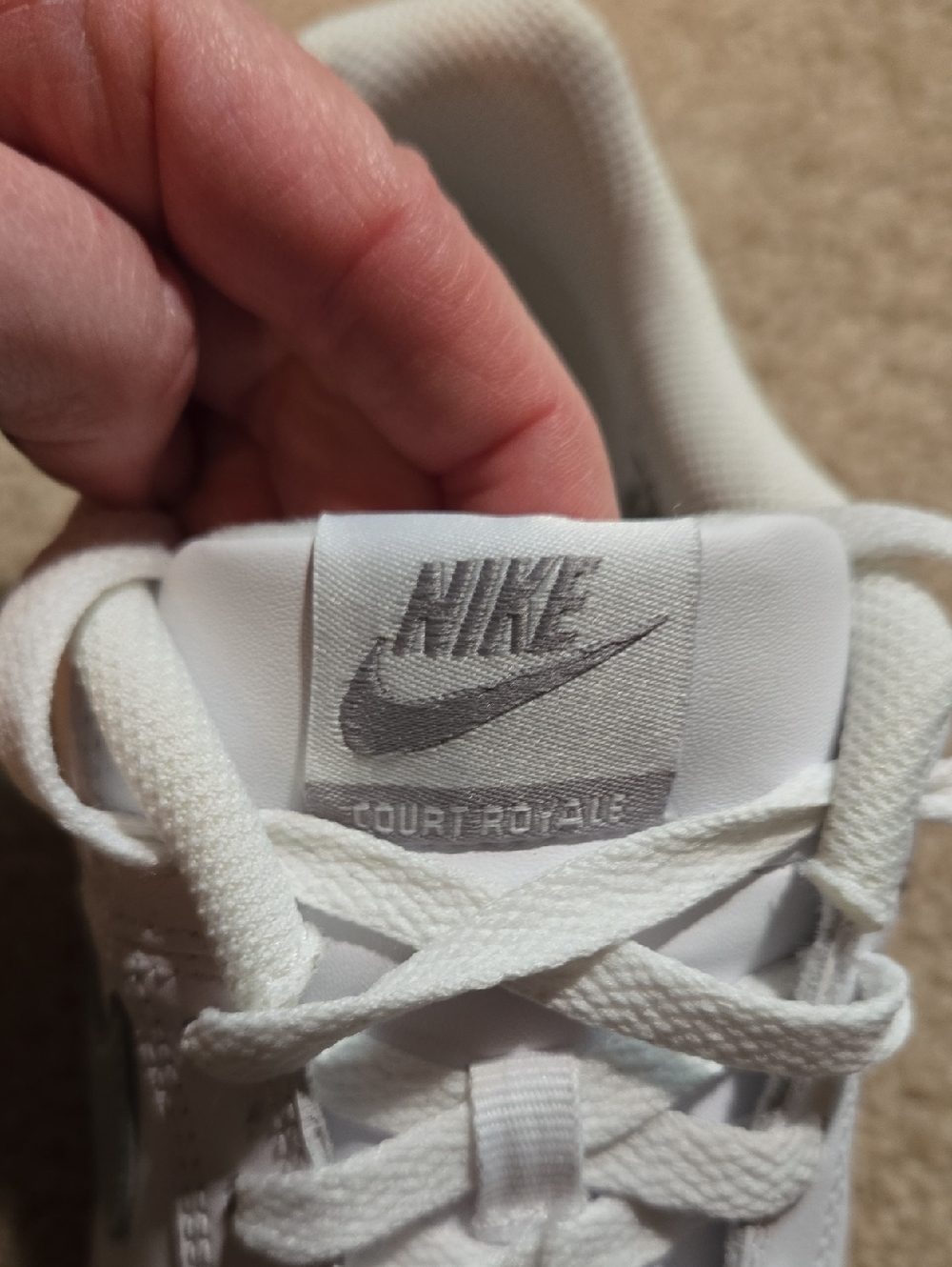 Nike All-White Low-Top Leather Sneakers - Picture 3 of 5